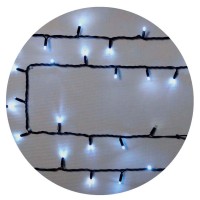 Вулична LED гірлянда Delux EN STRING 100LED (90012966) 10м (2х5м) 20 миготливих діодів IP44 (біле світло) чорний шнур