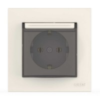 Розетка EL-BI VEGA белая 1-я с заземлением с крышкой ( 510-010200-218 )