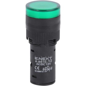 Сигнальна арматура E.Next e.ad16.12.green Ø16мм 12В АС/DC зелена (s009009)