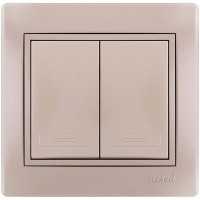 Вимикач 2-кл. перлово-білий Mira, Lezard