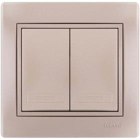 Вимикач 2-кл. перлово-білий Mira, Lezard