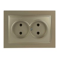 Розетка Nilson Thor золото 2-на без заземлення ( 27151024 )