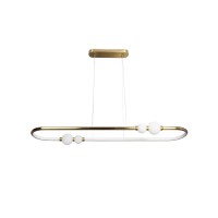 Підвісний світильник, люстра Goldlux 338303 Perla Oval LED 1x42W 4000K 5600Lm IP20 золотий