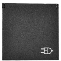 Механизм розетки ABB Zenit N2288.1 AN 2М с заземлением и крышкой (антрацит)