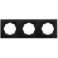 Рамка 3-местная Gunsan Eqona черная metallic