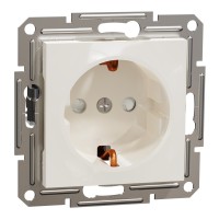 Розетка з заземленням та шторками Schneider Electric Asfora без рамки кремова (EPH2970223)