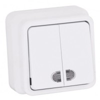 Вимикач 2-клавішний з підсвічуванням Gunsan Misya