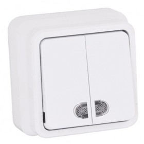 Выключатель 2-клавишный с подсветкой Gunsan Misya