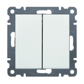 Выключатель 2-клавишный, универсальный, WL0050 Lumina-2, белый, Hager