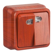 Двоклавішний вимикач Gunsan 1052400100104 Misya з підсвічуванням (черешня)