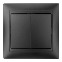 Двокнопковий вимикач Elcor Emily 9215 (211635) чорний