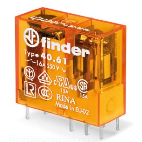 Миниатюрное реле Finder 1CO 16A 24В DC с блокировкой кнопки (466190240040)
