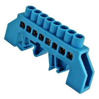 Универсальная шина TNSy изолированная «N» ШЛУ8х12-8 на DIN-рейку синяя (TNSy5500171)