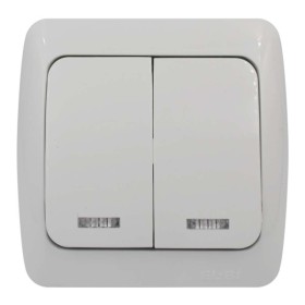 Вимикач ALSU білий 2-кл з підсвіткою ( 504-010200-203 )