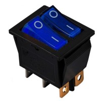 Переключатель TNSy KCD2-2101N BL+BL/B с подсветкой синий (TNSy5500814)