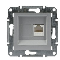 Розетка комп'ютерна без рамки 5.e UTP алюміній Asfora, EPH4300161