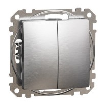 Переключатель Schneider Electric Sedna Design & Elements с подсветкой матовый алюминий SDD170108