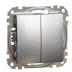 Перемикач Schneider Electric Sedna Design & Elements з підсвіткою матовий алюміній SDD170108