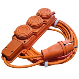 Оранжевый удлинитель Sokol на 3 места ПВС 2х1,5 30м (7.5.1.166892)