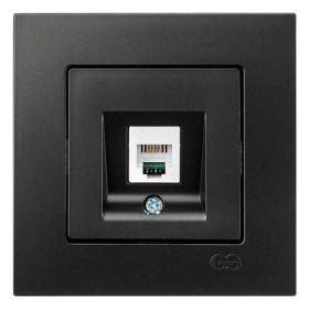 Розетка телефонная (RJ-11) Gunsan Eqona черная metallic