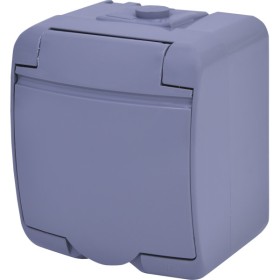 Розетка одноместная Eti Hermetics RHE-1s-SR с з/к IP54 серая (4668070)