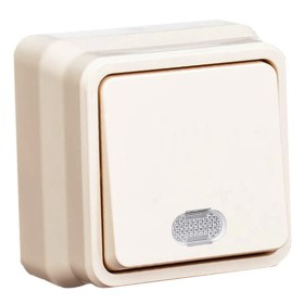 Вимикач 1-клавішний із підсвічуванням Gunsan Misya крем