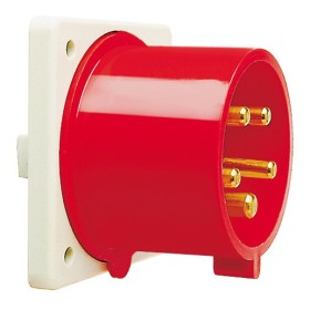 Прямой панельный штекер WALTHER WL615406 (3P+E) 16А 380V IP44