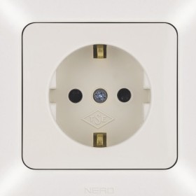 Розетка NE-AD ARAS 93-111-08-E з з/к та шторками кремова
