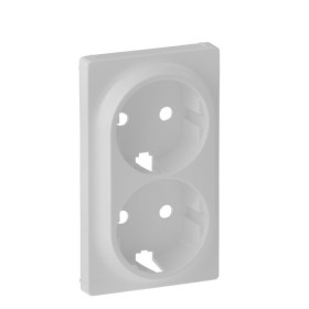 Панель двойной розетки с з/к и шторками Legrand Valena Life белая