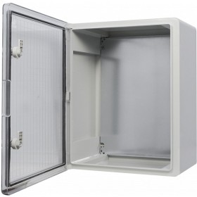 Ударостійкий корпус з АБС-пластику Аско-Укрем UBox 400x500x240мм (прозорі дверцята)