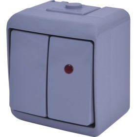 Вимикач 2-клавішний Eti Hermetics VHE-2L-SR IP54 з підсвічуванням сірий (4668067)