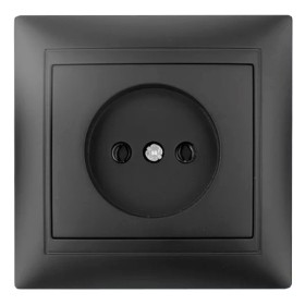 Розетка Elcor Emily 9215 (211648) без заземлення (чорна)