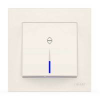 Выключатель EL-BI VEGA белый 1-кл проходной с подсветкой ( 510-010200-210 )