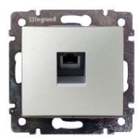 Механизм розетки телефонной RJ-11 Valena алюминий