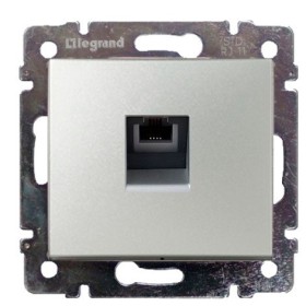 Механизм розетки телефонной RJ-11 Valena алюминий
