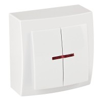 Вимикач Nilson Themis білий 2кл з підсвіткою ( 26111004 )