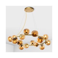 Люстра із скляними плафонами кулі Imperium Light 14016100.12.23 Frost E14 16x40W IP20 Золота