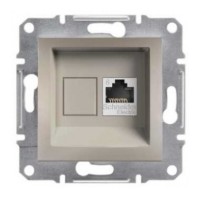 Розетка компьютерная 6 UTP без рамки бронза Asfora, EPH4700169