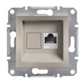 Розетка компьютерная 6 UTP без рамки бронза Asfora, EPH4700169