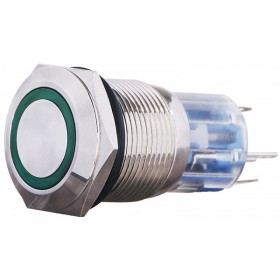 Кнопка Аско-Укрем TYJ 19-271 1NO+1NC 220В з підсвічуванням зелена (A0140010113)