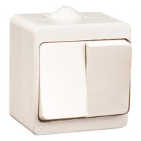 Выключатель 2-клавишный Gunsan Nemli крем