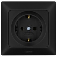 Розетка NE-AD ARAS 93-124-08 с з/к черная