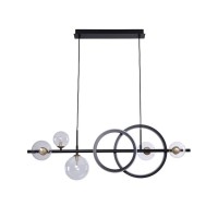 Підвісний світильник, люстра Zuma Line 5905316665569 Taremi G9+LED-модуль 5+1x3.5W+15W 3000K-6000K 2300Lm IP20 чорний