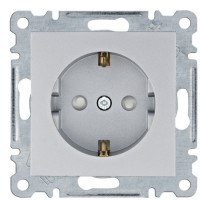 Розетка Hager WL1062 Lumina 16А/230В із з/к із захистом контактів (срібляста)