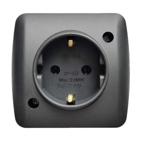 Розетка ALSU черный мат 1-я с заземлением ( 504-014800-217 )