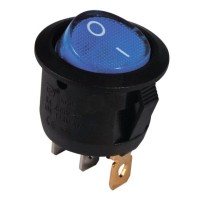 Переключатель TNSy KCD1-5-101N BL/B круглый с подсветкой синий (TNSy5500719)