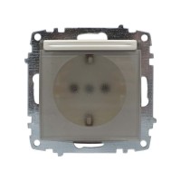 Розетка ELBI ZENA Silverline перлина 1-на з заземленням з кришкою без рамки ( 609-012500-218 )