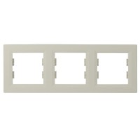Рамка 3-местная горизонтальная кремовая Asfora, EPH5800323