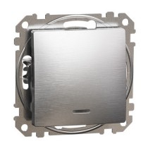 Перемикач Schneider Electric Sedna Design & Elements з підсвіткою матовий алюміній SDD170106L