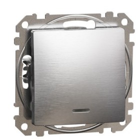 Перемикач Schneider Electric Sedna Design & Elements з підсвіткою матовий алюміній SDD170106L
